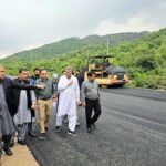 Federal Minister for Interior Mohsin Naqvi inspecting the extension of Margalla Avenue project