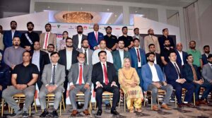 Governor Khyber Pakhtunkhwa Faisal Karim Kundi addressing the 1st International Solar Power Conclave and Technology Excellence Awards 2024 on late Wednesday night.