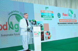Prime Minister Muhammad Shehbaz Sharif addresses the inaugural ceremony of the 2nd International Food & Agriculture Exhibition