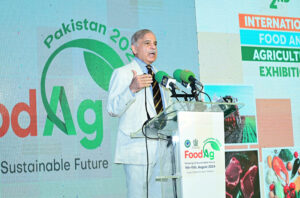 Prime Minister Muhammad Shehbaz Sharif addresses the inaugural ceremony of the 2nd International Food & Agriculture Exhibition