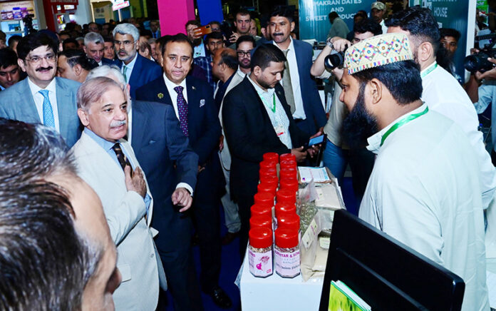 Prime Minister Muhammad Shehbaz Sharif visits various stalls at the 2nd International Food & Agriculture Exhibition