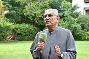 President Asif Ali Zardari urging the nation to plant more trees as part of the annual Monsoon Tree Plantation Campaign at Bilawal House
