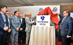 Federal Minister for Maritime Affairs Qaiser Ahmed Sheikh addressing during one-day conference titled 'COLMAB 24' on Logistics, Maritime Affairs and Blue Economy.