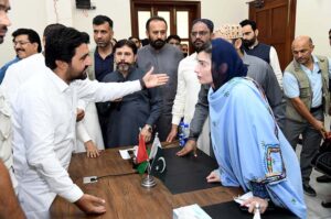 August 10 - First Lady of Pakistan and Member of National Assembly, Bibi Aseefa Bhutto Zardari Meeting with Party workers at Zardari House.