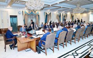Prime Minister Muhammad Shehbaz Sharif chairs a meeting of the Federal Cabinet.