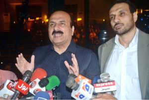 Chairman Prime Minister’s Youth Programme Rana Mashhood Ahmad Khan addressing during International Mixed Martial Arts Federation (IMMAF) Asian Championship at Sports Complex