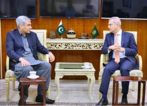 Federal Minister for Interior Mohsin Naqvi in a meeting with the UN Special Representative for Afghanistan Indrika Ratwatte.