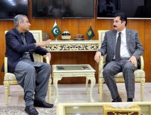 Federal Minister for Interior Mohsin Naqvi meets with Governor Khyber Pakhtunkhwa Faisal Karim Kundi in Federal Capita