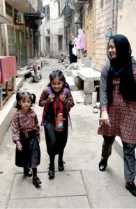 Students on their way as the schools open after summer vacations in the city
