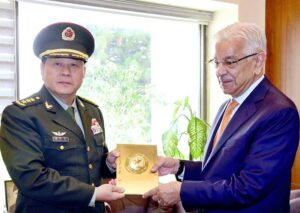 General Li Qiaoming, PLA Ground Forces Commander of China called on Federal Minister for Defence & Defence Production, Khawaja Mohammad Asif.