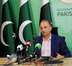 Federal Minister for Petroleum Dr Musadik Malik addressing a press conference in Federal Capital