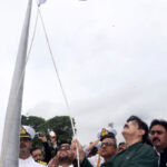 Sindh Chief Minister Syed Murad Ali Shah performs flag hoisting ceremony at Mazar-e-Quaid