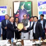 Federal Minister of Finance and Revenue Senator Muhammad Aurangzeb in meeting with Trade representatives at Regional Tax Office