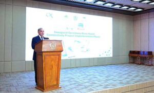 Prime Minister Muhammad Shehbaz Sharif addressing the inaugural ceremony of Buna-Raast Connectivity Project Implementation Phase