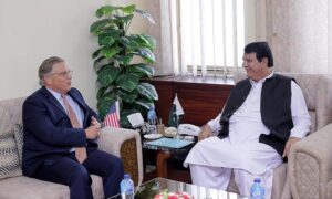 U.S. Ambassador to Pakistan Mr. Donald Blome calls on the Federal Minister for States and Frontier Regions Engr Amir Muqam