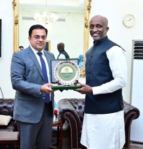 Mohammad Yahya, United Nations Residence Coordinator in Pakistan calls on Federal Minister for Economic Affairs Ahad Khan Cheema.