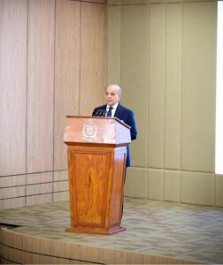Prime Minister Muhammad Shehbaz Sharif addressing the inaugural ceremony of Buna-Raast Connectivity Project Implementation Phase