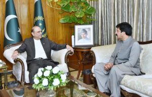 Governor Punjab, Sardar Saleem Haider Khan called on President Asif Ali Zardari at Aiwan-e-Sadr.