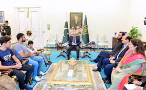 Guinness World Record holder Sufyan Mehsood along with his father Irfan Mehsood calls on Prime Minister Muhammad Shehbaz Sharif