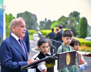 Prime Minister Muhammad Shehbaz Sharif addressing the launching ceremony of Monsoon Tree Plantation Campaign 2024.
