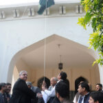 Mr. Justice Muzammil Akhtar Shabbir is hoisting Pakistan’s national flag at the official flag hoisting ceremony on the 77th Independence Day of Pakistan at the High court