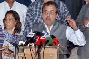 Federal Minister of Power Sardar Awais Ahmad Khan Leghari chairing a meeting at MEPCO Headquarters.