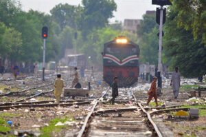 Children crossing the railway tracks while the train is approaching on the same track may cause any mishap.