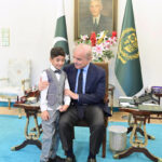 Guinness World Record holder Sufyan Mehsood along with his father Irfan Mehsood calls on Prime Minister Muhammad Shehbaz Sharif