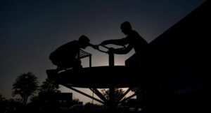 Children spin and enjoy on marry go round at G-6 Park in Federal Capital