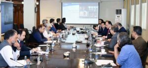 Federal Minister for Finance and Revenue, Senator Muhammad Aurangzeb chairing the Steering Committee Meeting on the Pakistan Raises Revenue Program (PRRP) at the Finance Division.