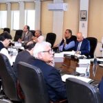 Federal Minister for Finance & Revenue Senator Muhammad Aurangzeb presiding over a meeting of Economic Coordination Committee (ECC)