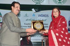 CEO Pakistan Poverty Alleviation Fund Nadir Gul Baraich addressing the workshop on consultative event of “Green Skills for sustainable Balochistan” held at Boy Scouts.