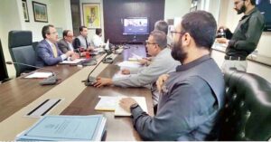 Federal Minister for Power, Sardar Awais Ahmed Khan Leghari chairing a meeting on formation of standards for Electric Vehicles.