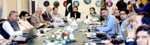 Senator Faisal Saleem Rehman, Chairman Senate Standing Committee On Interior presiding over a meeting of the committee at Ministry Of Interior.