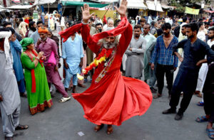 An attractive view of Data Darbar decorated with colorful lights in connection with 981 Urs Celebration Of Data Ali Hajveri(RA) as a large number of people arrives to attend the three day Urs celebration of renowned Sufi Data Gunj Buksh.