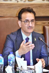 Ambassador of the Republic of Tajikistan SHARIF ZoDA Yusuf Toir addressing traders at SCCI.