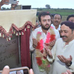 Member National Assembly Sardar Ahmed Awais Khan Leghari offering Dua after the inauguration of 132Kv Grid Station at Muhammed pur Dewan