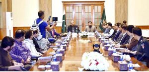Federal Minister for Interior Mohsin Naqvi alongwith Chief Minister Balochistan Sarafraz Ahmad Bugti chairing an important law and order meeting.