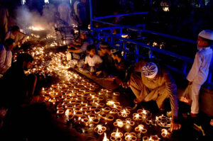 An attractive view of Data Darbar decorated with colorful lights in connection with 981 Urs Celebration Of Data Ali Hajveri(RA) as a large number of people arrives to attend the three day Urs celebration of renowned Sufi Data Gunj Buksh.