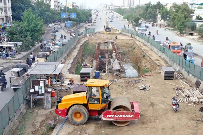 Development Work of Red Line is underway on University Road