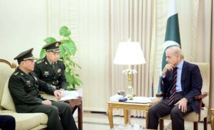 Commander of the Ground Forces of the People's Liberation Army of China, General Li Qiaoming calls on Prime Minister Muhammad Shehbaz Sharif.