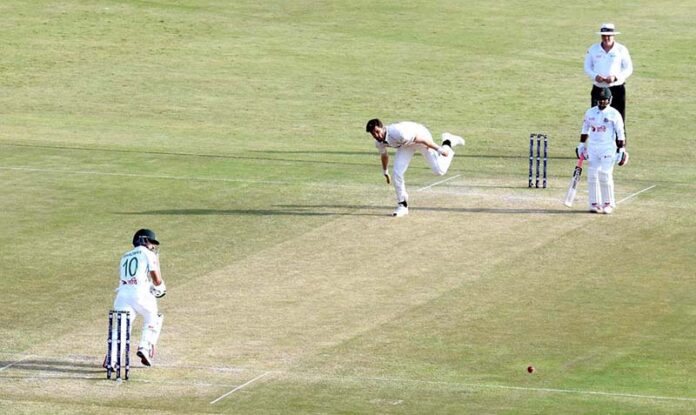 Bangladesh batsman Shadman Islam in action during the second day of the play of 1st Test cricket match between Pakistan and Bangladesh at Pindi Cricket Stadium in Rawalpindi