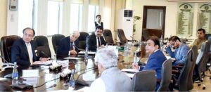 Federal Minister for Finance & Revenue, Senator Muhammad Aurangzeb chairing a meeting of the Cabinet Committee on State-Owned Enterprises (CCoSOEs)