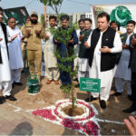 Additional Chief Secretary South Punjab Fawad Hashim Rabbani in a group photo with Students during the plantation on the ceremony of 77th Independence Day of Pakistan