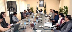 Federal Minister for Kashmir Affairs & Gilgit Baltistan Engr Amir Muqam chairing a meeting regarding Gilgit Baltistan.