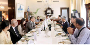 Ambassador of Pakistan to China, Khalil Hashmi hosts Pakistan China media delegation at Pakistan House.