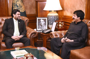 Punjab Governor Saleem Haider Khan calls on Sindh Governor, Kamran Khan Tessori at Governor House.
