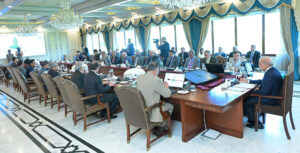 Prime Minister Muhammad Shehbaz Sharif chairs a meeting of the Federal Cabinet.