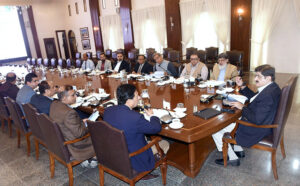 Sindh Chief Minister Syed Murad Ali Shah presides over the board meeting of the Special Economic Zone Authority at CM House.