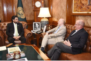 Consul General of Germany, Dr. Rudiger Lotz calls on Sindh Governor, Kamran Khan Tessori at Governor House.
